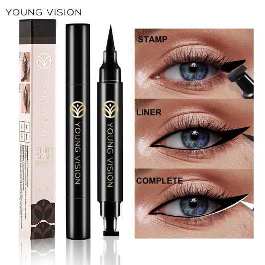 Black Double Head Seal Eyeliner: Durable, Non-Smudging, Triangle