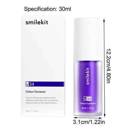 30ml SMILEKIT Purple Toothpaste: Whitens, Removes Stains, Freshens