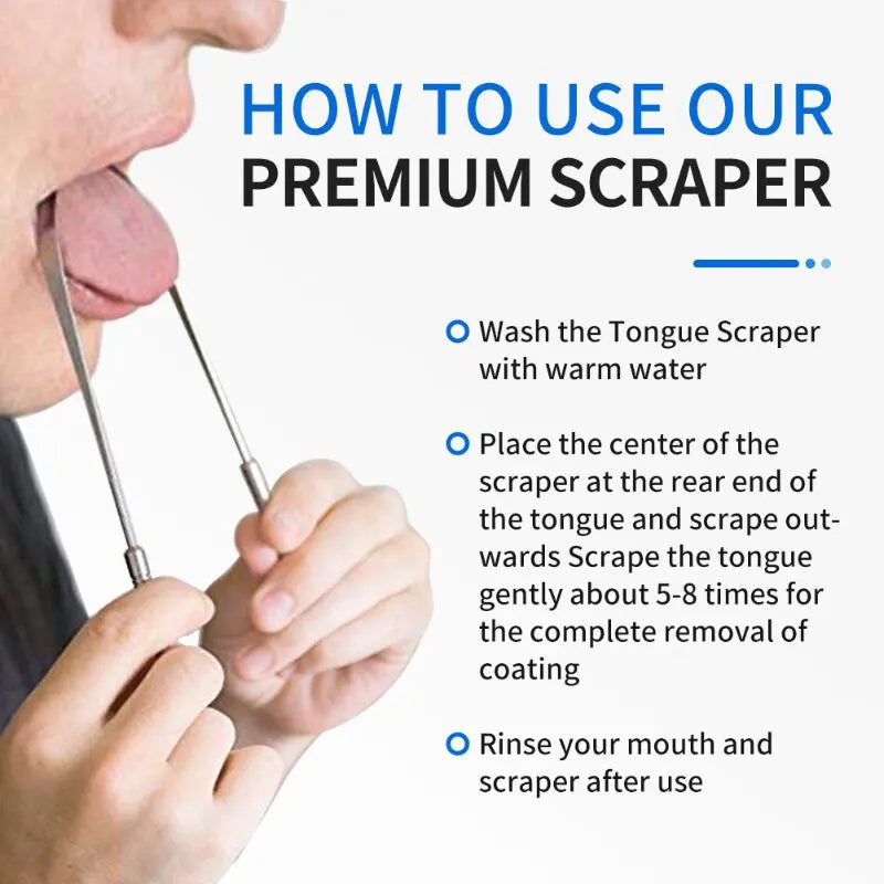 Stainless Steel Tongue Scraper: Fresh Breath Cleaning Tool