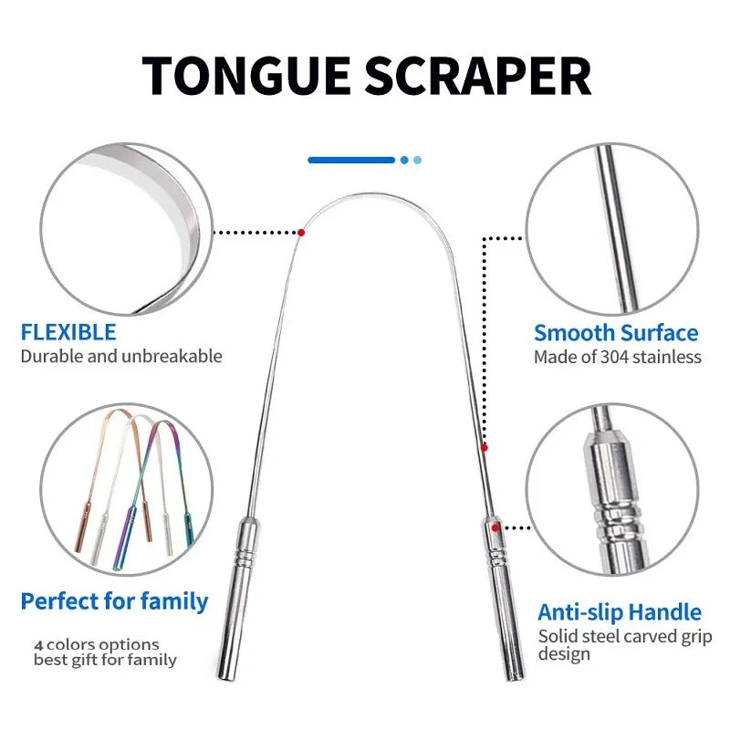 Stainless Steel Tongue Scraper: Fresh Breath Cleaning Tool