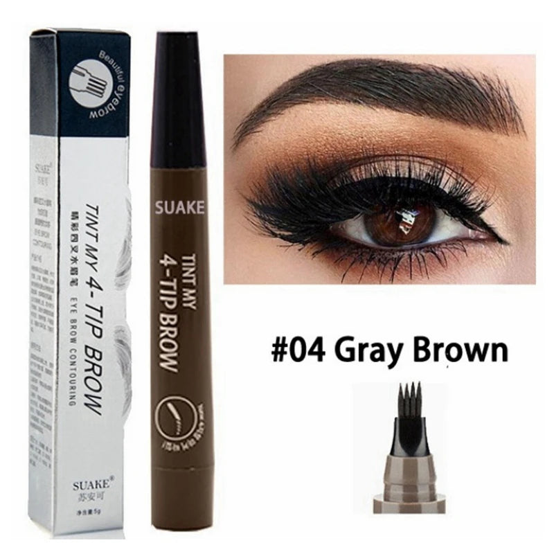 Dark Brown Waterproof Microblading Eyebrow Pencil with 5 Colors