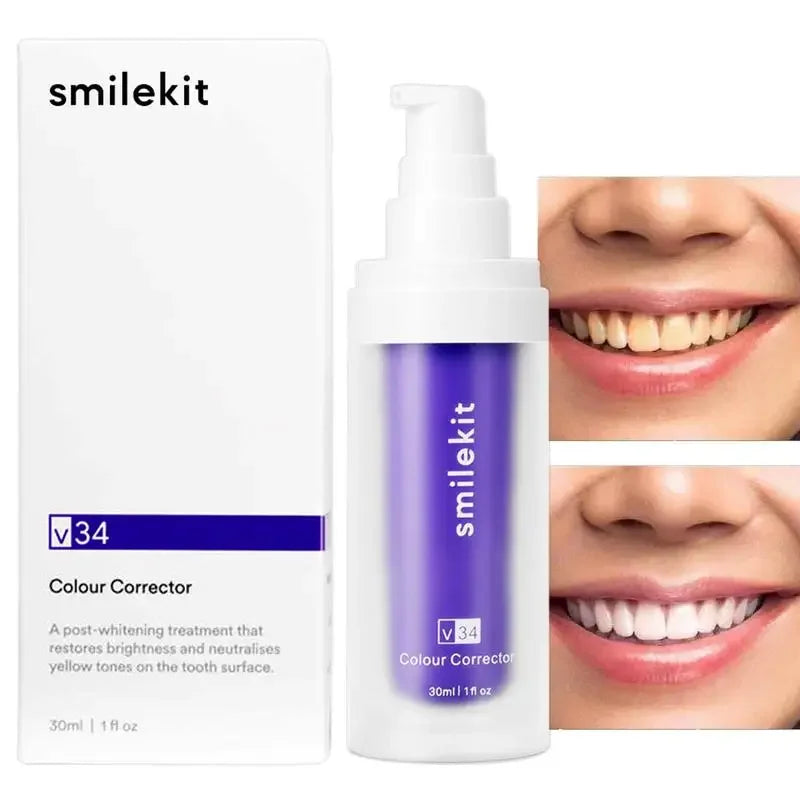 30ml SMILEKIT Purple Toothpaste: Whitens, Removes Stains, Freshens